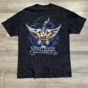 Vintage Carlos Santana Let The Music Set You Free Y2K T Shirt Sixe XL Tour Black